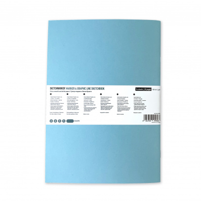 Скетчбук "Marker&Graphic line" 180г/м2, 17х25см, 16л мягкая обложка, цвет небесно-голубой